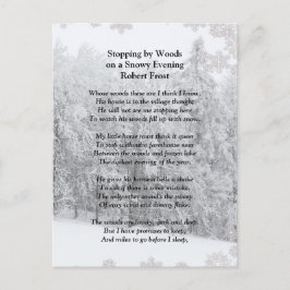 Steve Woods Snowy Abend Robert Frost Gedicht Postkarte