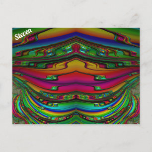 STEVEN ~ 3D-Fraktal Design Muster ~ Multicolor Postkarte