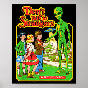 Steven Rhodes Sprich Nicht Mit Fremden Alien Retro Poster