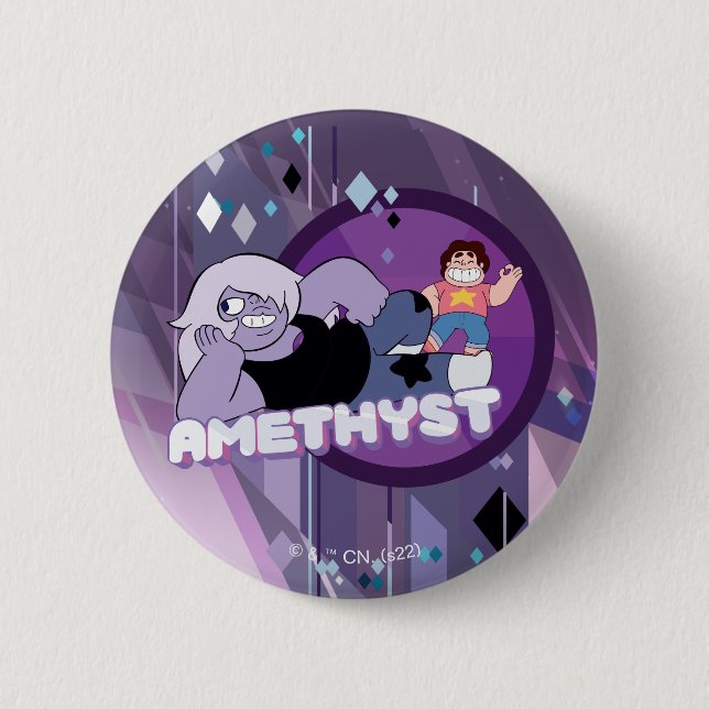 Steven Universe | Amethyst-Zeichen Grafik Button (Vorderseite)