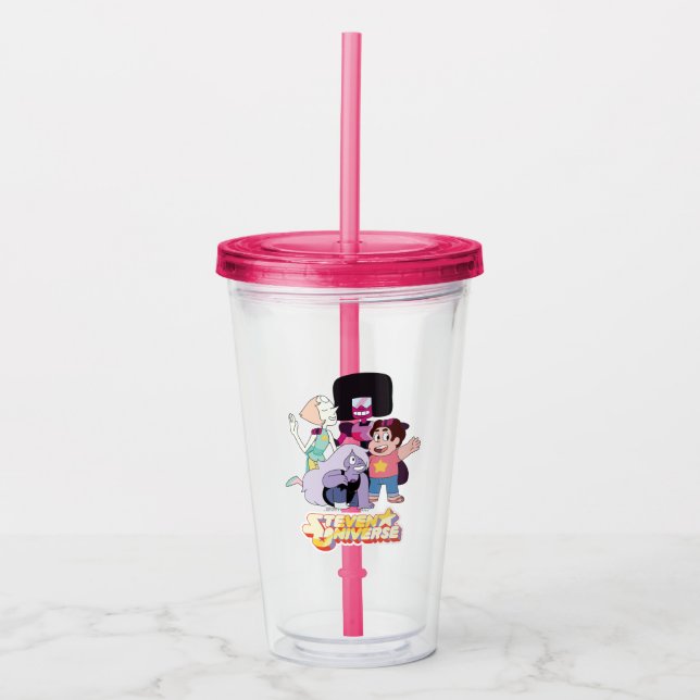 Steven Universe | Crystal Gem Group Huddle Acryltrinkbecher (Vorderseite)