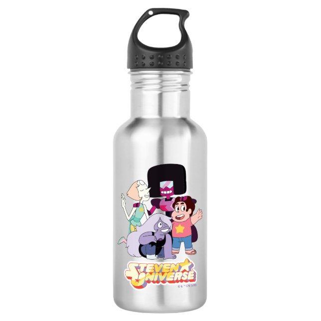 Steven Universe | Crystal Gem Group Huddle Edelstahlflasche (Vorderseite)