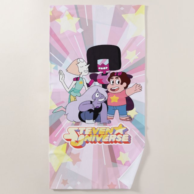 Steven Universe | Crystal Gem Group Huddle Strandtuch (Vorderseite)