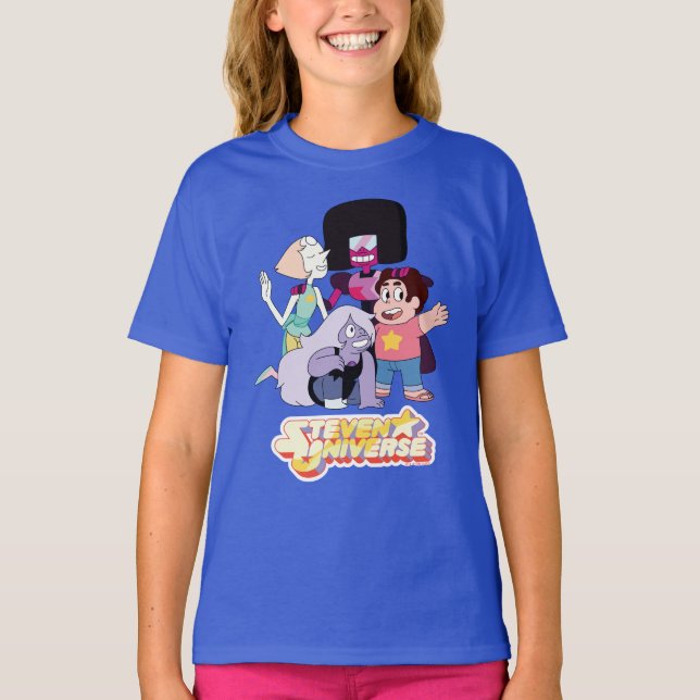 Steven Universe | Crystal Gem Group Huddle T-Shirt (Vorderseite)