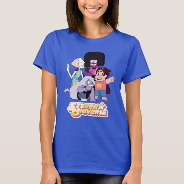 Steven Universe | Crystal Gem Group Huddle T-Shirt (Vorderseite)