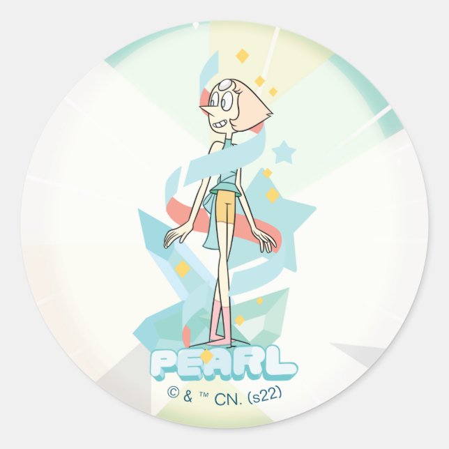 Steven Universe | Pearl Character Graphic Runder Aufkleber (Vorderseite)
