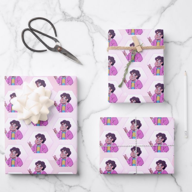 Steven Universe | Rosa Diamantportrait Geschenkpapier Set (Vorderseite)
