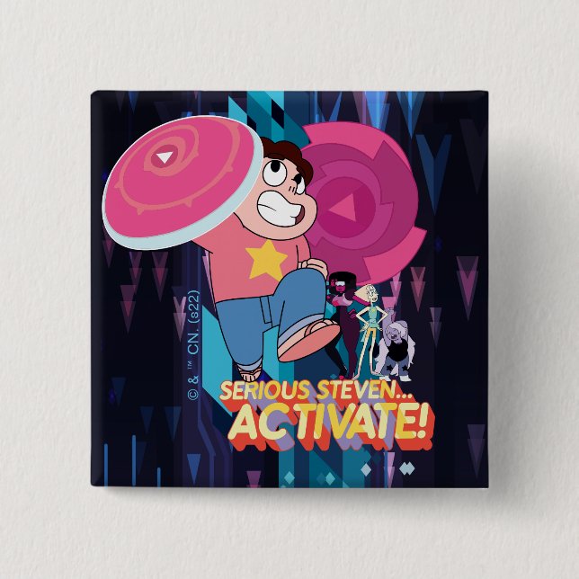 Steven Universe | Serious Steven.. Aktivieren! Button (Vorderseite)