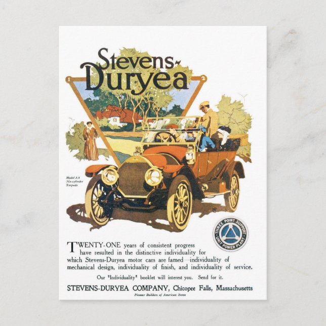 Stevens Duryea Company Postkarte (Vorderseite)