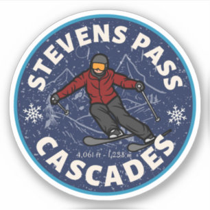 Stevens Pass, Cascades Range Washington-Skipiste Aufkleber