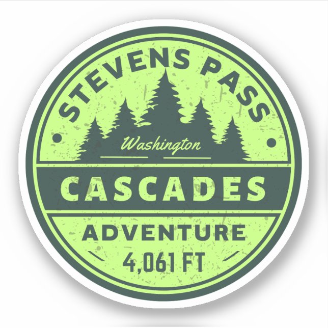 Stevens Pass, Cascades Range Washington Wanderweg Aufkleber (Vorderseite)