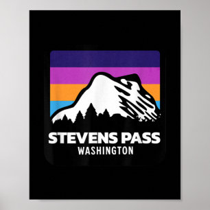 Stevens Pass Washington Mountain Skifahren Snowboa Poster