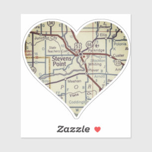 Stevens Point WI Road Map Aufkleber