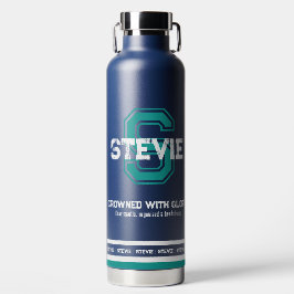 Stevie Name bedeutet sports monogram aquamarin Trinkflasche