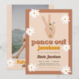 STEVIE Retro 70er Daisy Peace Out Brautparty Einladung