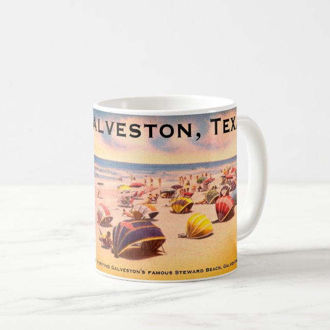 Steward Beach, Galveston, Texas Kaffeetasse (VorderseiteRechts)