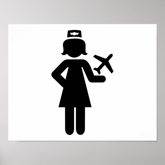 Stewardess Flugzeug Poster (Vorne)