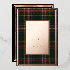Stewart Black Modern Original Tartan Rose Gold Folieneinladung