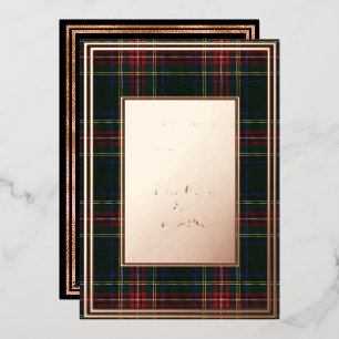 Stewart Black Modern Original Tartan Roségold Folieneinladung