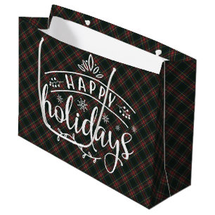 Stewart Black Modern Schottischer Tartan Weihnacht Große Geschenktüte