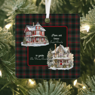 Stewart Black Scottish Tartan Weihnachten Ornament Aus Metall