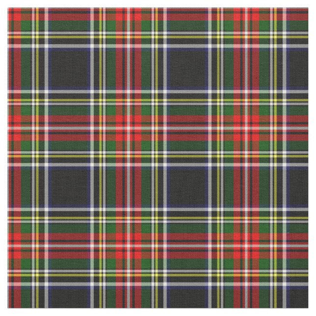 Stewart Black Tartan Stoff (Nahaufnahme)