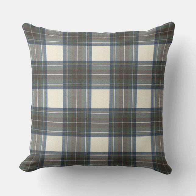 Stewart Blue Dress Original Tartan Square Kissen (Vorderseite)