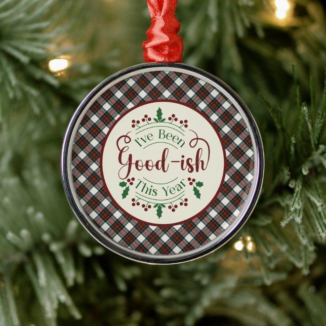 Stewart Blue Dress  Scottish Tartan Christmas Ornament Aus Metall (Baum)