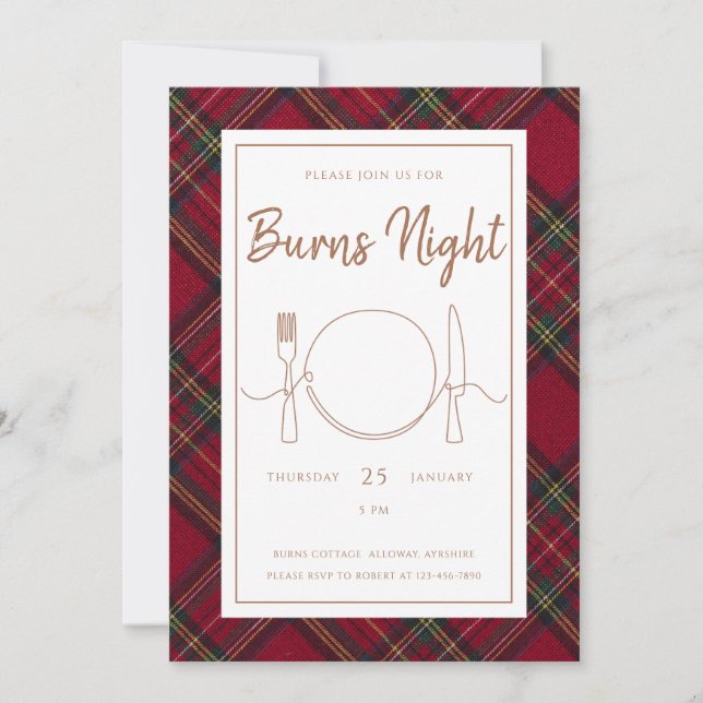 Stewart Burns Night Invitation Einladung (Vorderseite)