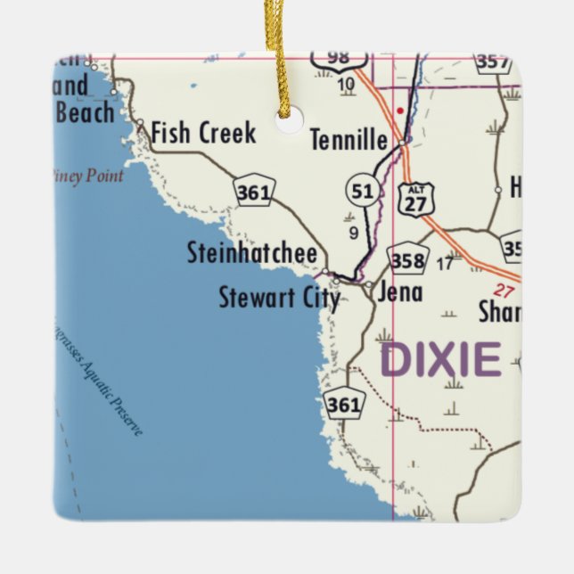 Stewart City Florida Karte Keramikornament (Vorderseite)