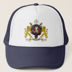 Stewart Clan Abzeichen Tartan & Schwerter Truckerkappe