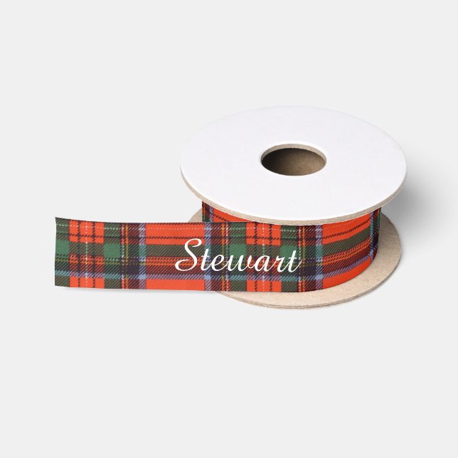 Stewart-Clan karierter schottischer Tartan Satinband (Spule)
