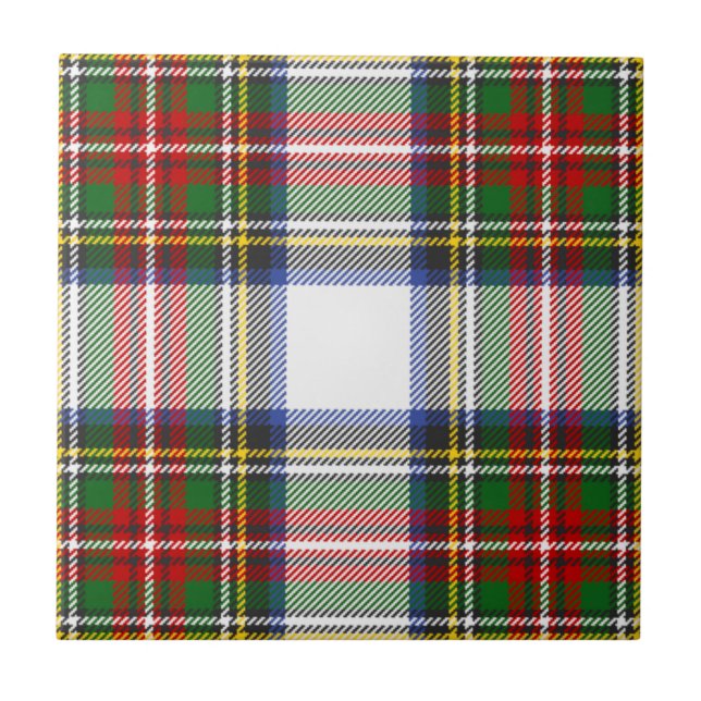 Stewart Dress Clan Tartan Kariertes Muster Fliese (Vorderseite)