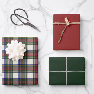 Stewart Dress Modern Scottish Tartan Geschenkpapier Set