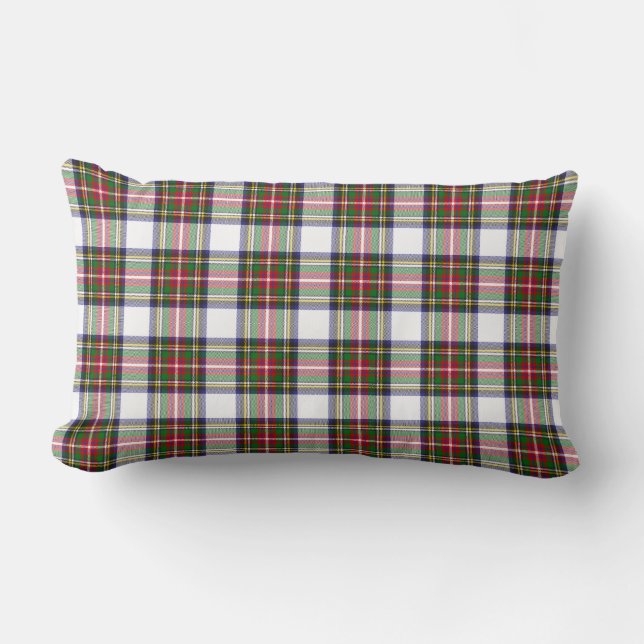 Stewart Dress Modern Tartan Kariertes Muster Lendenkissen (Vorderseite)