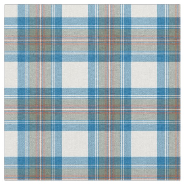 Stewart gedämpfter blauer Tartan Stoff (Nahaufnahme)