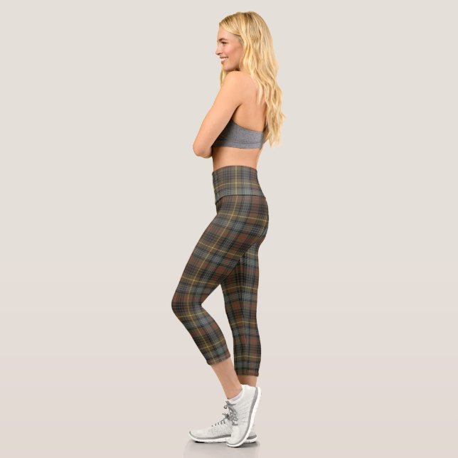 Stewart Hunting Weathered Tartan Kariertes Muster Capri Leggings (Links)