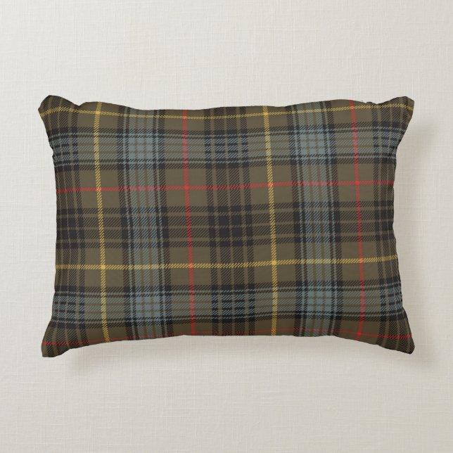 Stewart Hunting Weathered Tartan Kariertes Muster Dekokissen (Vorderseite)