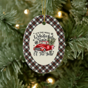 Stewart Kleid  Tartan Wundervollste Zeit Weihnacht Keramik Ornament