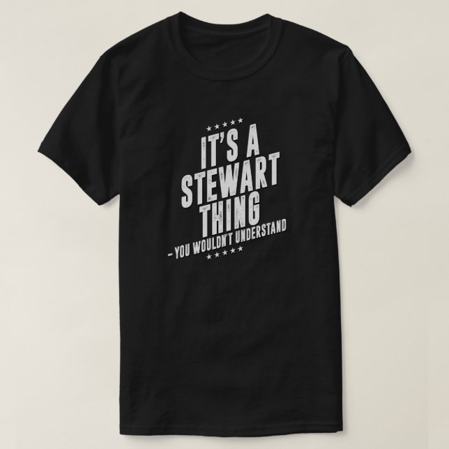 Stewart lustige Nachname T-Shirt (Design vorne)