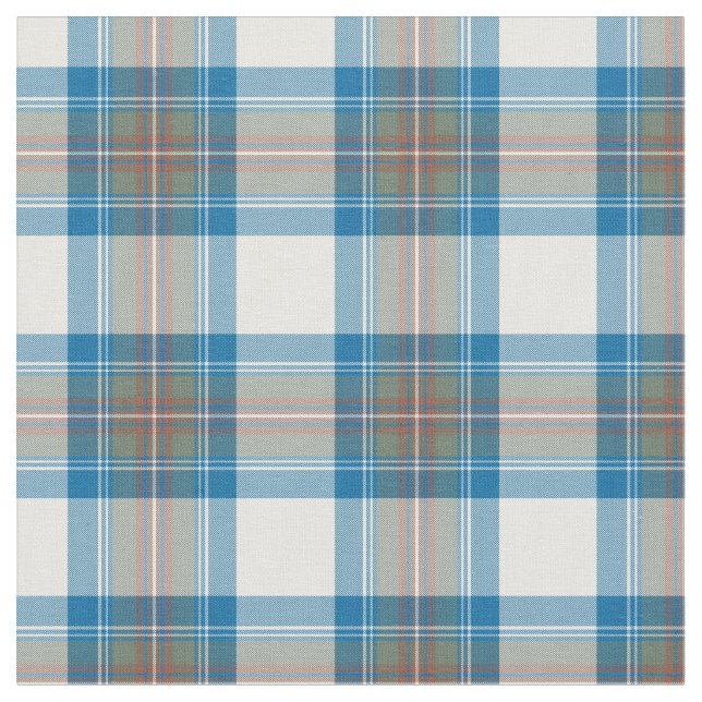 Stewart Muted Blue Tartan Stoff (Nahaufnahme)
