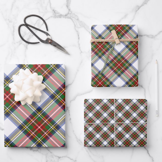 Stewart Royal Dress Kariert Scottish Pattern Geschenkpapier Set (Vorderseite)