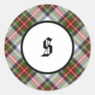 Stewart Royal Dress Tartan Clan Plaid remains the  Runder Aufkleber