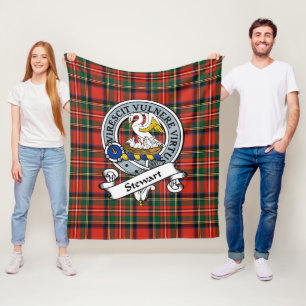 Stewart Royal Modern Clan Abzeichen Tartan Kariert Fleecedecke