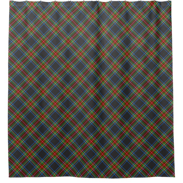 Stewart Stuart Black Clan Tartan Kariert Duschvorhang (Vorderseite)