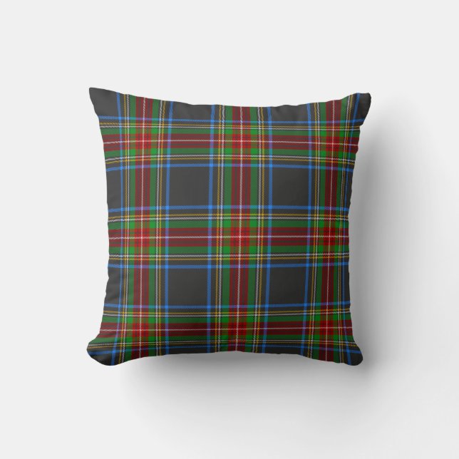 Stewart Stuart Black Clan Tartan Kariert Kissen (Vorderseite)