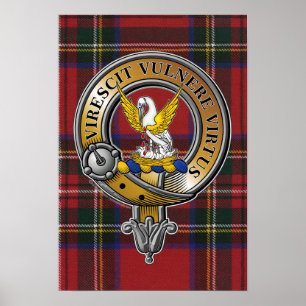 Stewart Tartan & Abzeichen Poster