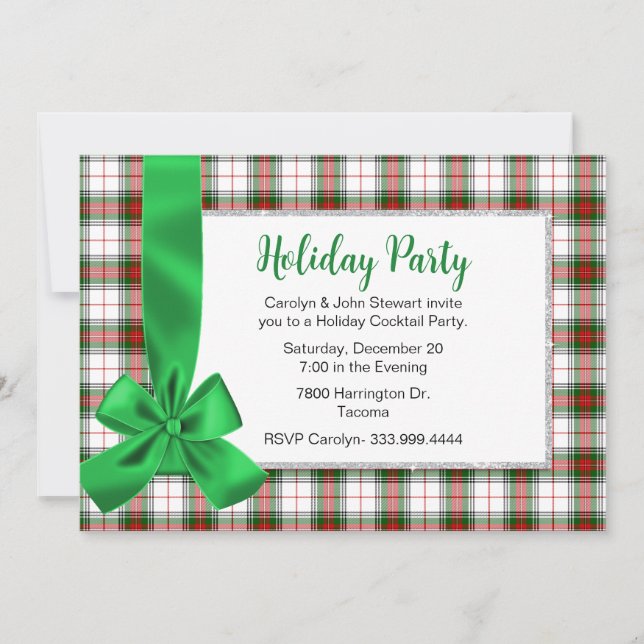Stewart Tartan Kariertes Custom Christmas Party Einladung (Vorderseite)