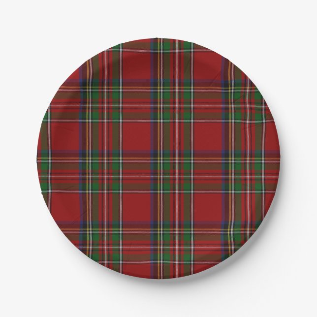 Stewart Tartan Kariertes Papierplatte Pappteller (Vorderseite)