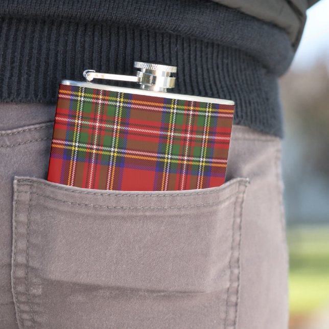 Stewart Tartan Kariertes schottisches Muster Flachmann (Beispiel)